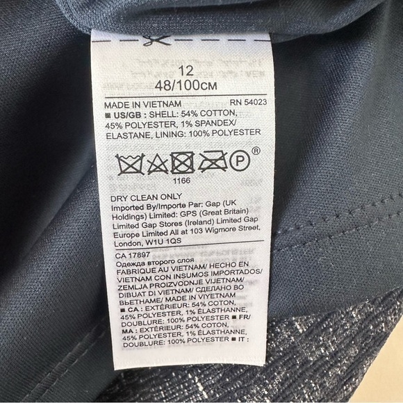 BANANA Republic-White & Blue Stretch Summer Skirt (Size:12) - Picture 7 of 8